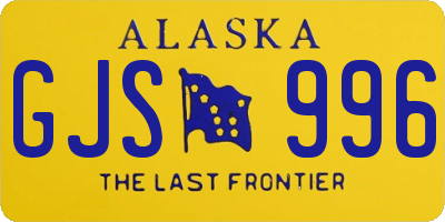 AK license plate GJS996