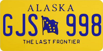 AK license plate GJS998