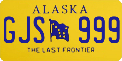 AK license plate GJS999