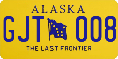 AK license plate GJT008