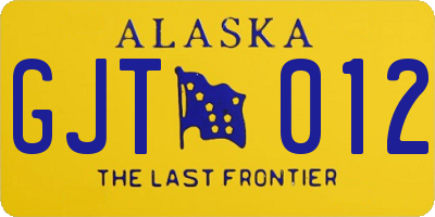 AK license plate GJT012
