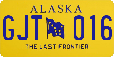 AK license plate GJT016