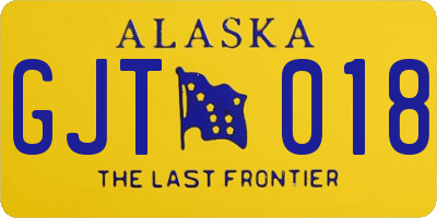 AK license plate GJT018
