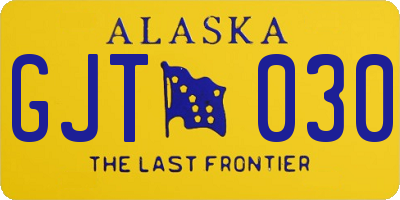 AK license plate GJT030