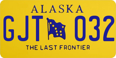AK license plate GJT032