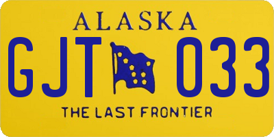 AK license plate GJT033