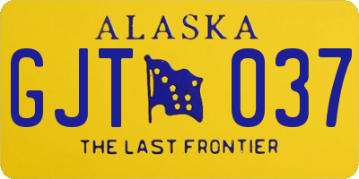 AK license plate GJT037