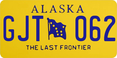 AK license plate GJT062
