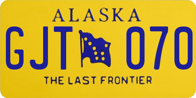 AK license plate GJT070