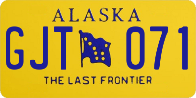 AK license plate GJT071