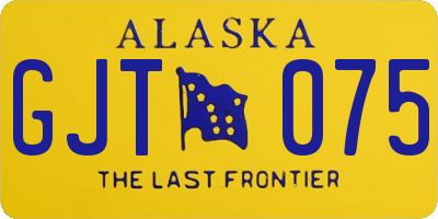AK license plate GJT075