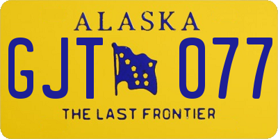 AK license plate GJT077