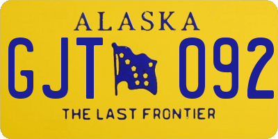 AK license plate GJT092
