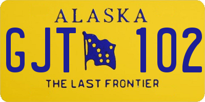 AK license plate GJT102