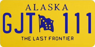 AK license plate GJT111