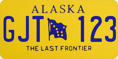 AK license plate GJT123