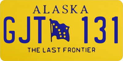 AK license plate GJT131