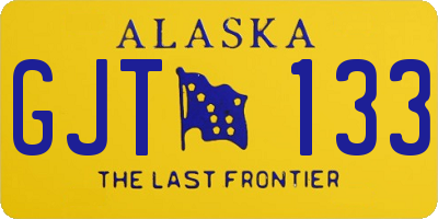 AK license plate GJT133