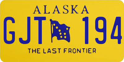 AK license plate GJT194