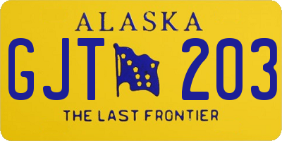 AK license plate GJT203