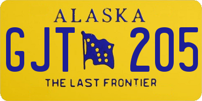 AK license plate GJT205