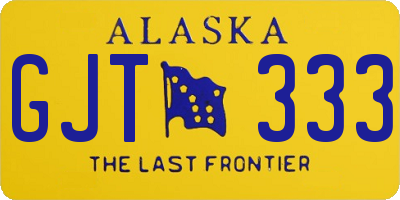 AK license plate GJT333
