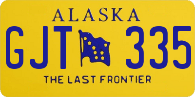 AK license plate GJT335