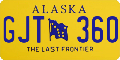 AK license plate GJT360