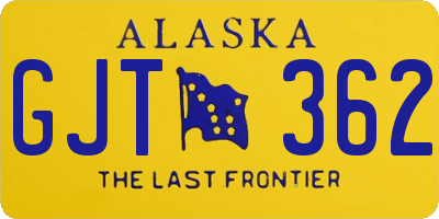 AK license plate GJT362
