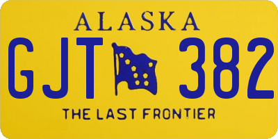 AK license plate GJT382