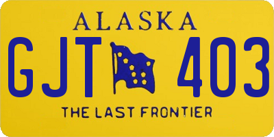 AK license plate GJT403