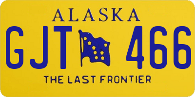 AK license plate GJT466