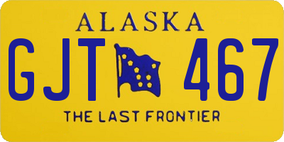 AK license plate GJT467