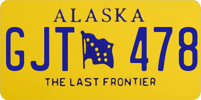 AK license plate GJT478