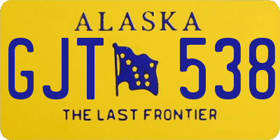 AK license plate GJT538