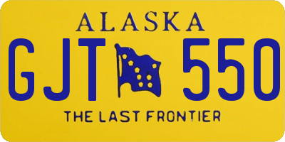 AK license plate GJT550