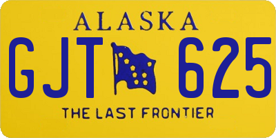 AK license plate GJT625