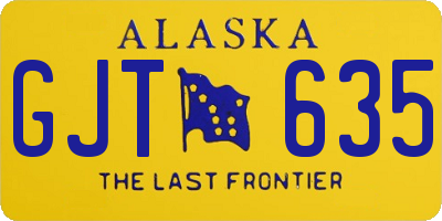 AK license plate GJT635