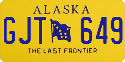 AK license plate GJT649