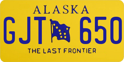 AK license plate GJT650