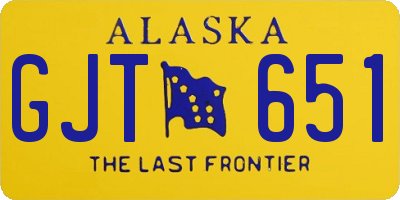 AK license plate GJT651