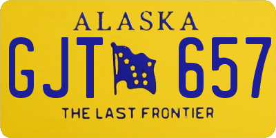 AK license plate GJT657