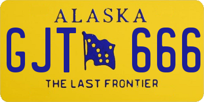 AK license plate GJT666
