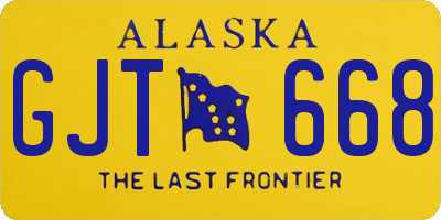 AK license plate GJT668