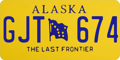 AK license plate GJT674