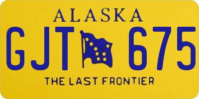 AK license plate GJT675
