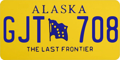 AK license plate GJT708