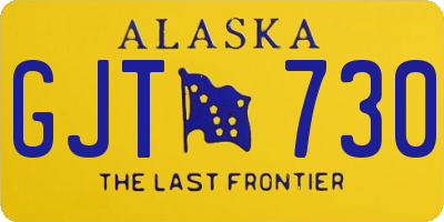 AK license plate GJT730