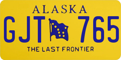 AK license plate GJT765