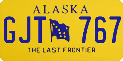 AK license plate GJT767